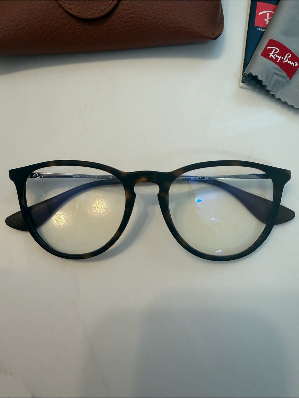 Ray-Ban Blue Light Glasses with Brown Case - Picture 2 of 5